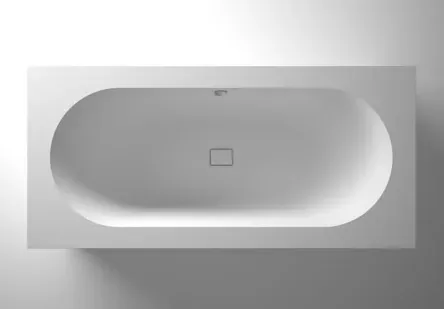 Wanna HIMACS CBT-160-65 w obudowie z płyty, widok z góry, kolor Alpine White
